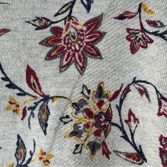 Lucky Brand Chiffon Trim Waffle Knit Floral Top - Picture 7 of 10